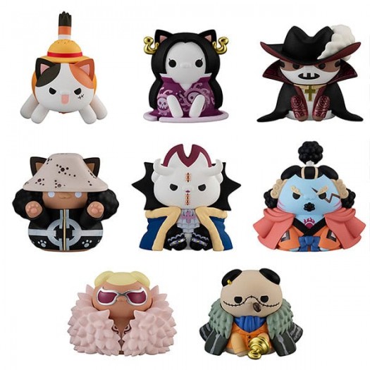 One Piece - MEGA CAT PROJECT Nyan Piece Nya-n! Luffy and Seven Warlords of The Sea 3cm BOX 8 pezzi (EU)